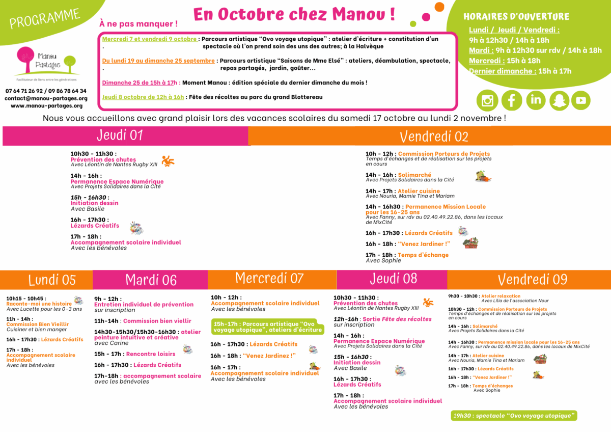 Programme d'octobre 2026